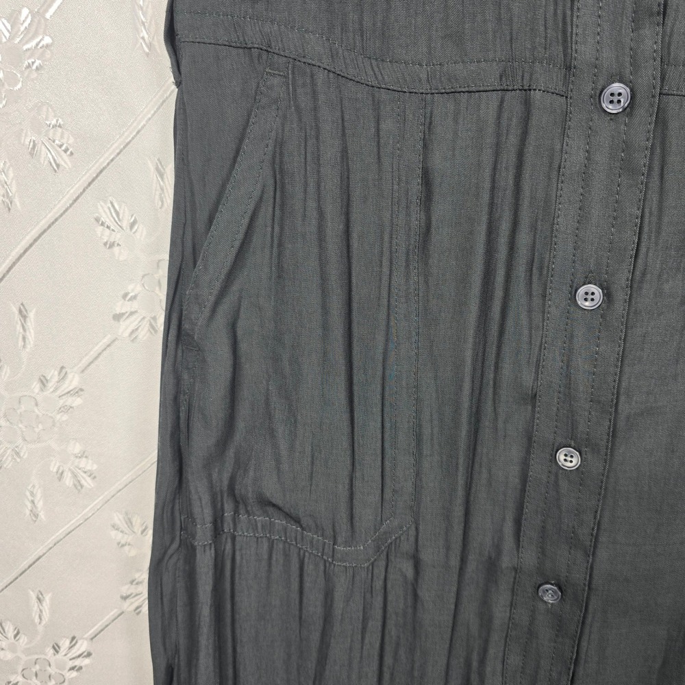 Banana Republic Petite XS Maxi Dress Black Sleeveless Button Front Career Casual - Picture 11 of 13
